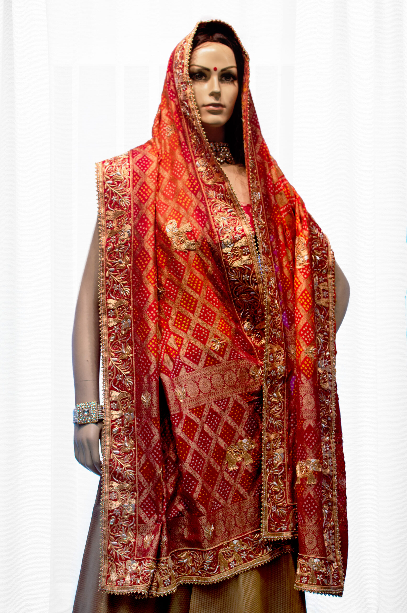 Pila Banarasi Jamnagar- Zardosi work 1